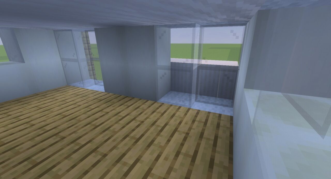 マイクラ現代建築！2階建てモダンハウスの作り方：バルコニー②