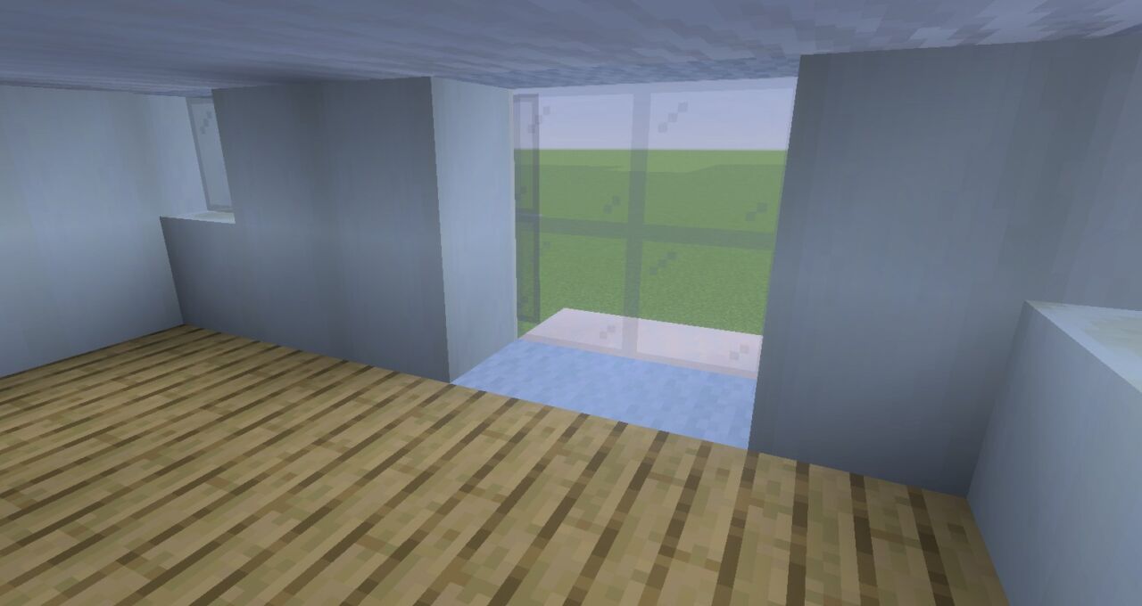 マイクラ現代建築！2階建てモダンハウスの作り方：バルコニー③