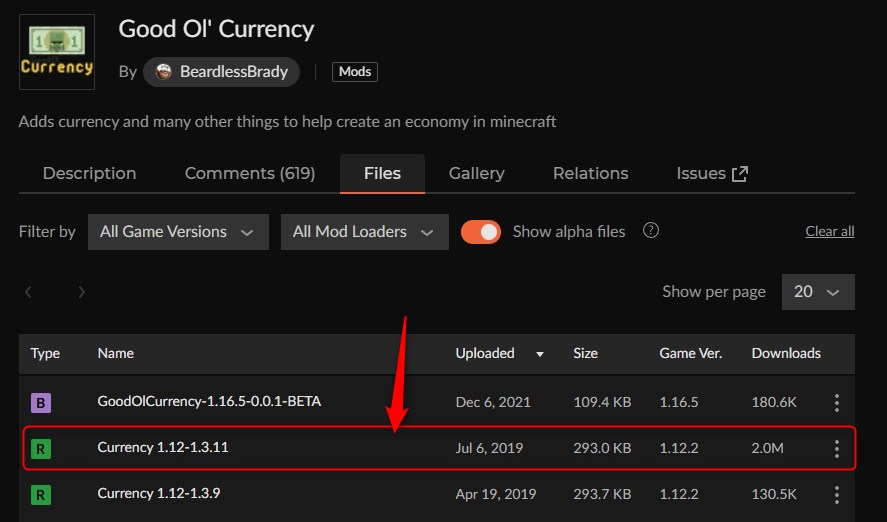 お金MOD「Good Ol' Currency」の入れ方1