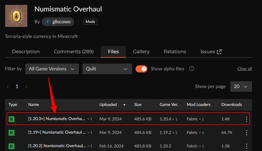 お金MOD「Numismatic Overhaul」の入れ方1