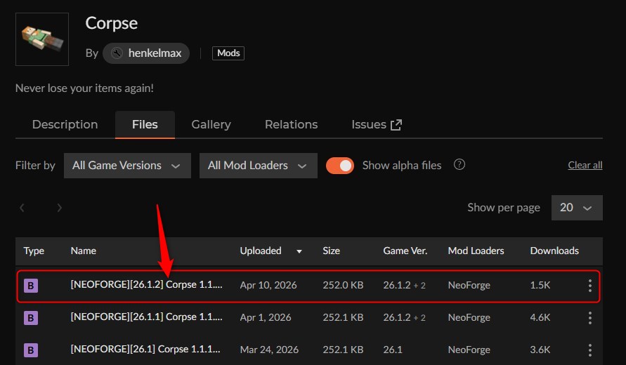 【マイクラ】死体MOD「Corpse」の入れ方1