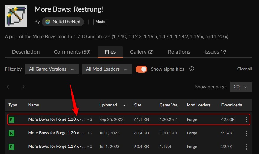 弓MOD「More Bows: Restrung!」の入れ方1