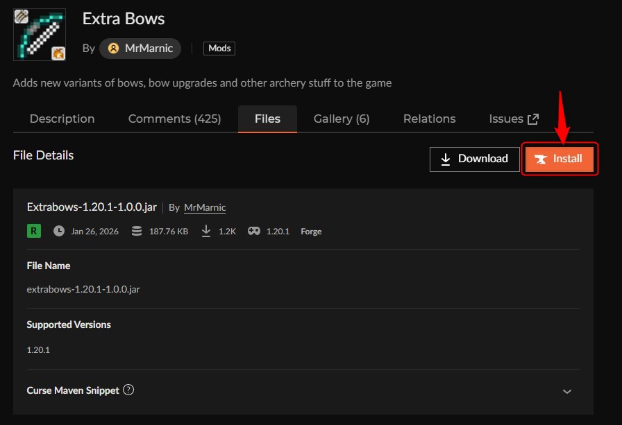 弓MOD「Extra Bows」の入れ方2