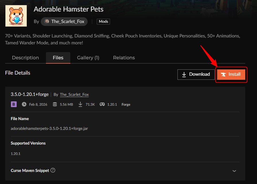 ハムスターMOD「Adorable Hamster Pets」の入れ方2