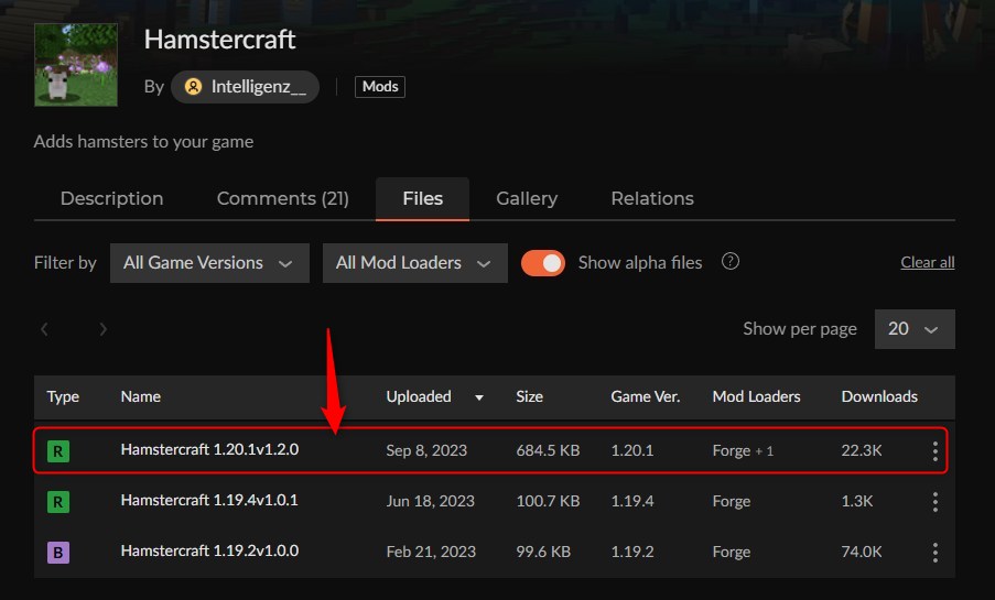 ハムスターMOD「Hamstercraft」の入れ方1
