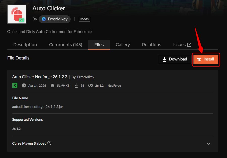 オートクリッカーMOD「Auto Clicker」の入れ方2