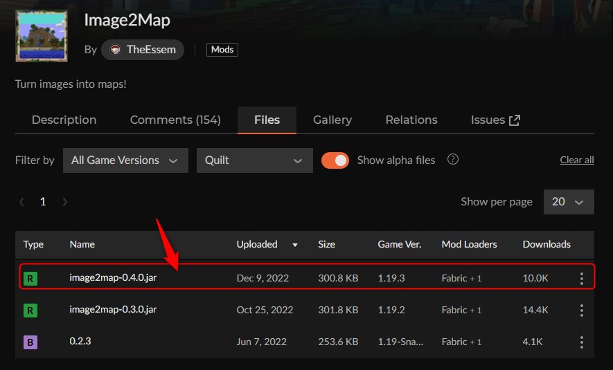 画像貼り付けMOD「Image2Map」の入れ方1