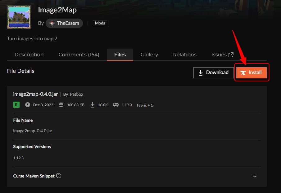 画像貼り付けMOD「Image2Map」の入れ方2
