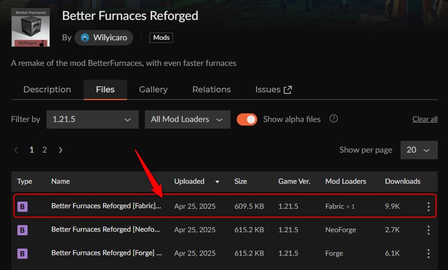 かまどMOD「Better Furnaces Reforged」の入れ方1