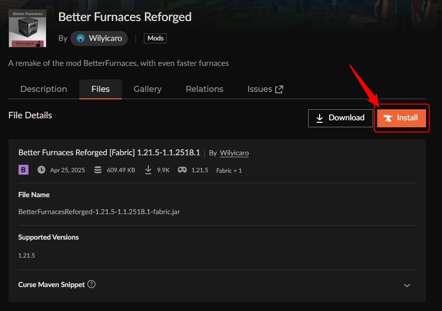 かまどMOD「Better Furnaces Reforged」の入れ方2
