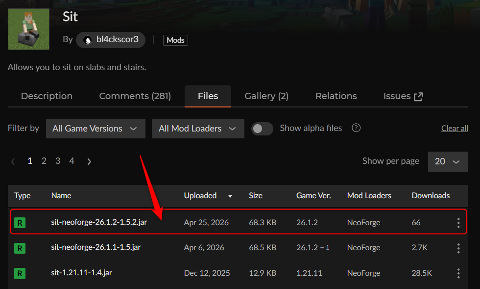 座るMOD「Sit」の入れ方1