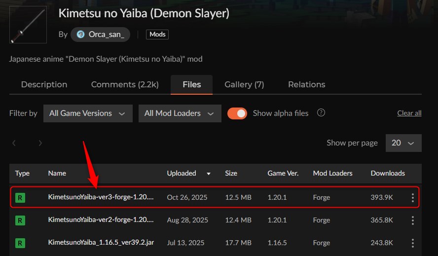 鬼滅の刃MOD「Kimetsu no Yaiba」の入れ方1