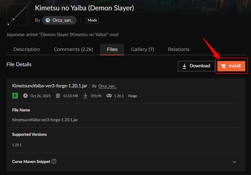 鬼滅の刃MOD「Kimetsu no Yaiba」の入れ方2