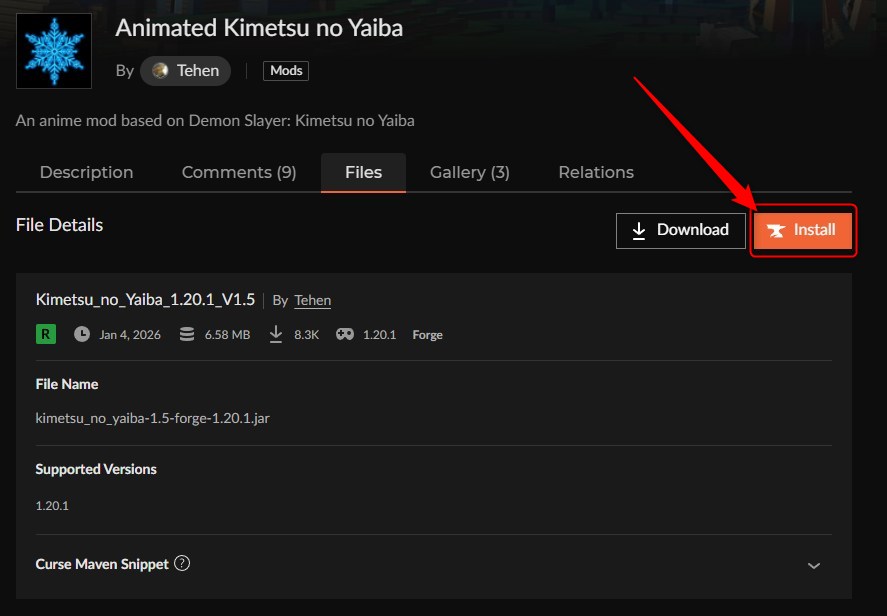 鬼滅の刃MOD「Animated Kimetsu no Yaiba」の入れ方2