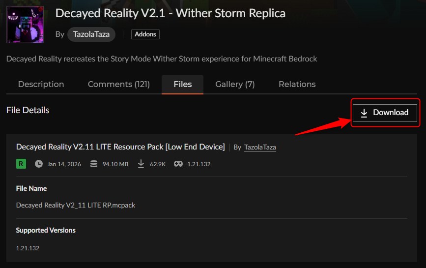ボスアドオン「Decayed Reality」の入れ方2