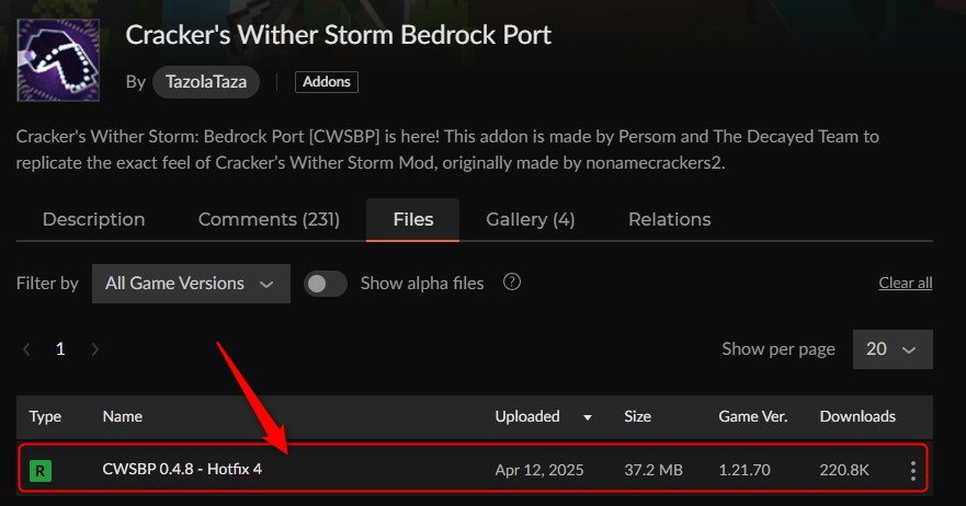 ボスアドオン「Cracker's Wither Storm」の入れ方1