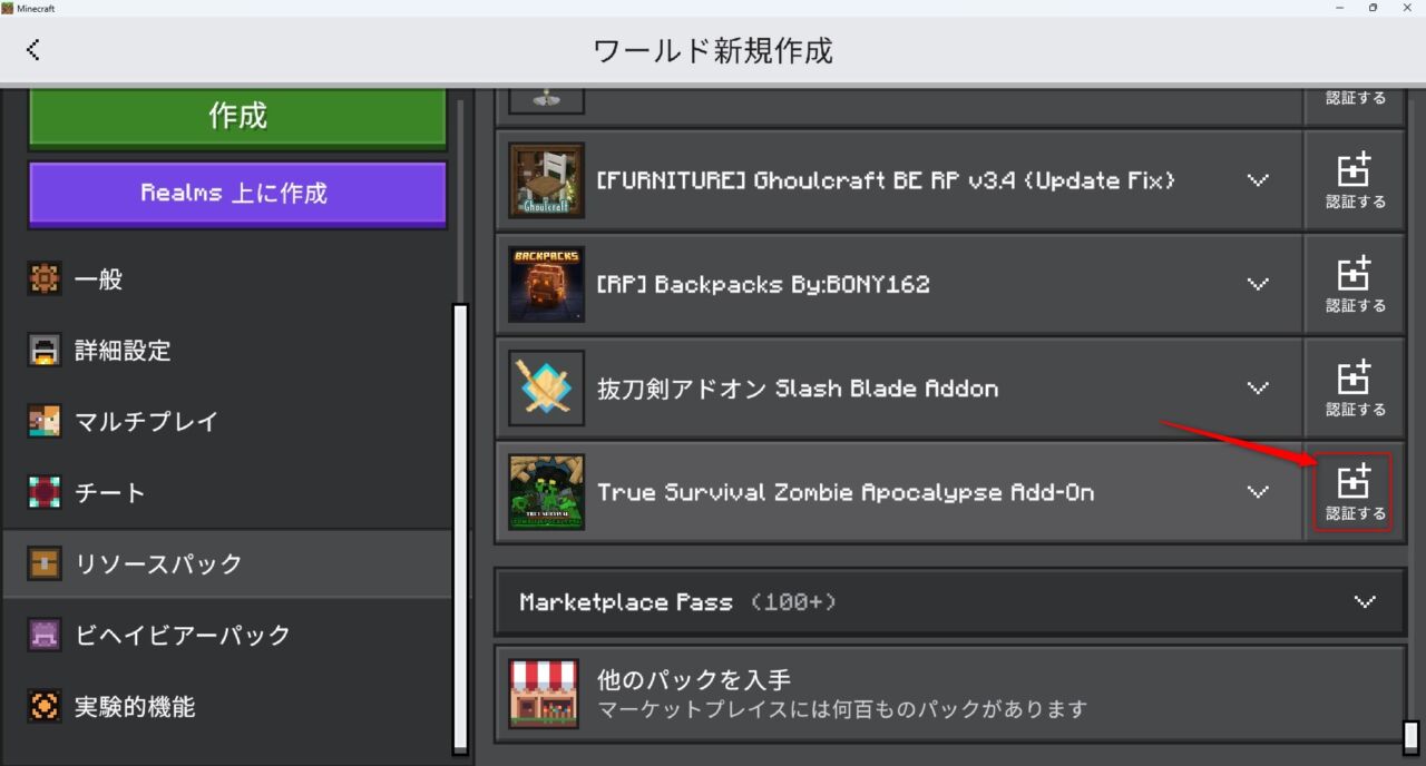 ゾンビアドオン「True Survival」の入れ方5