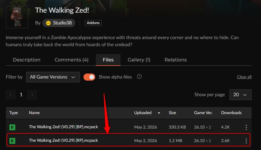 ゾンビアドオン「The Walking Zed!」の入れ方1