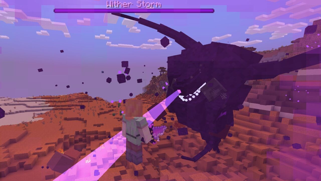 マイクラのウィザーストームMOD「Cracker's Wither Storm Mod」のウィザーストーム