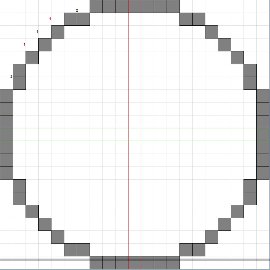 マイクラ21×21の円の設計図