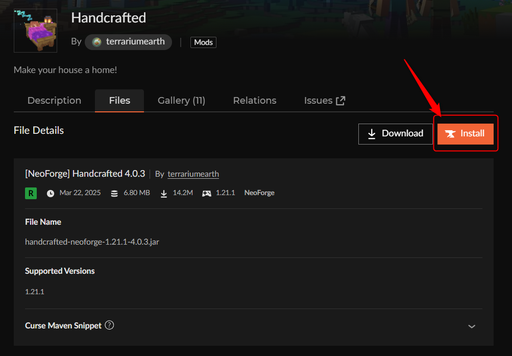 家具MOD「Handcrafted」の入れ方2