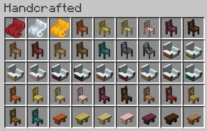 【マイクラ】家具MOD「Handcrafted」