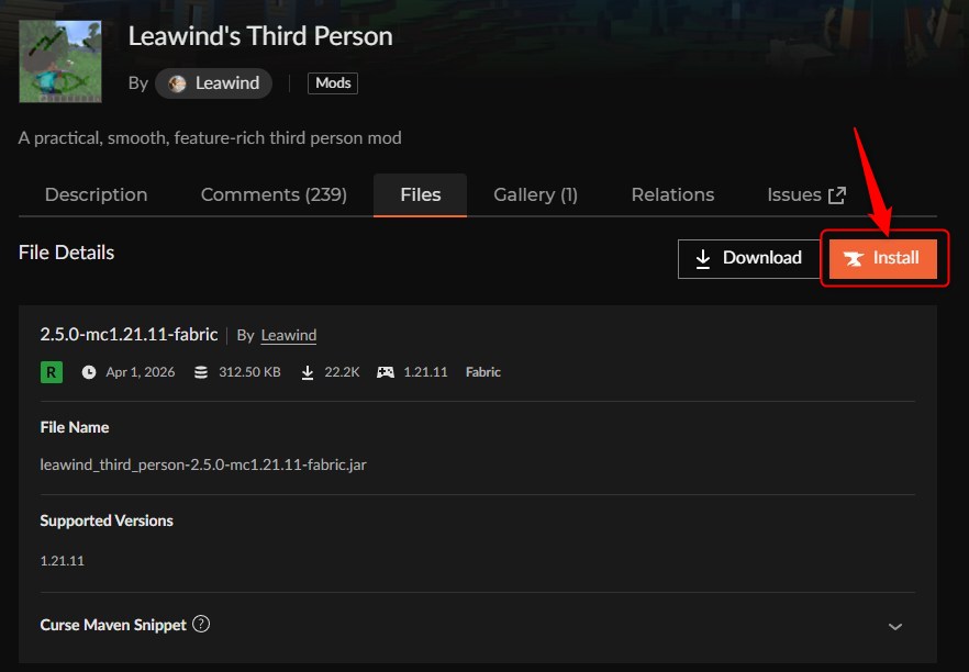 Leawind's Third Personのインストール画面
