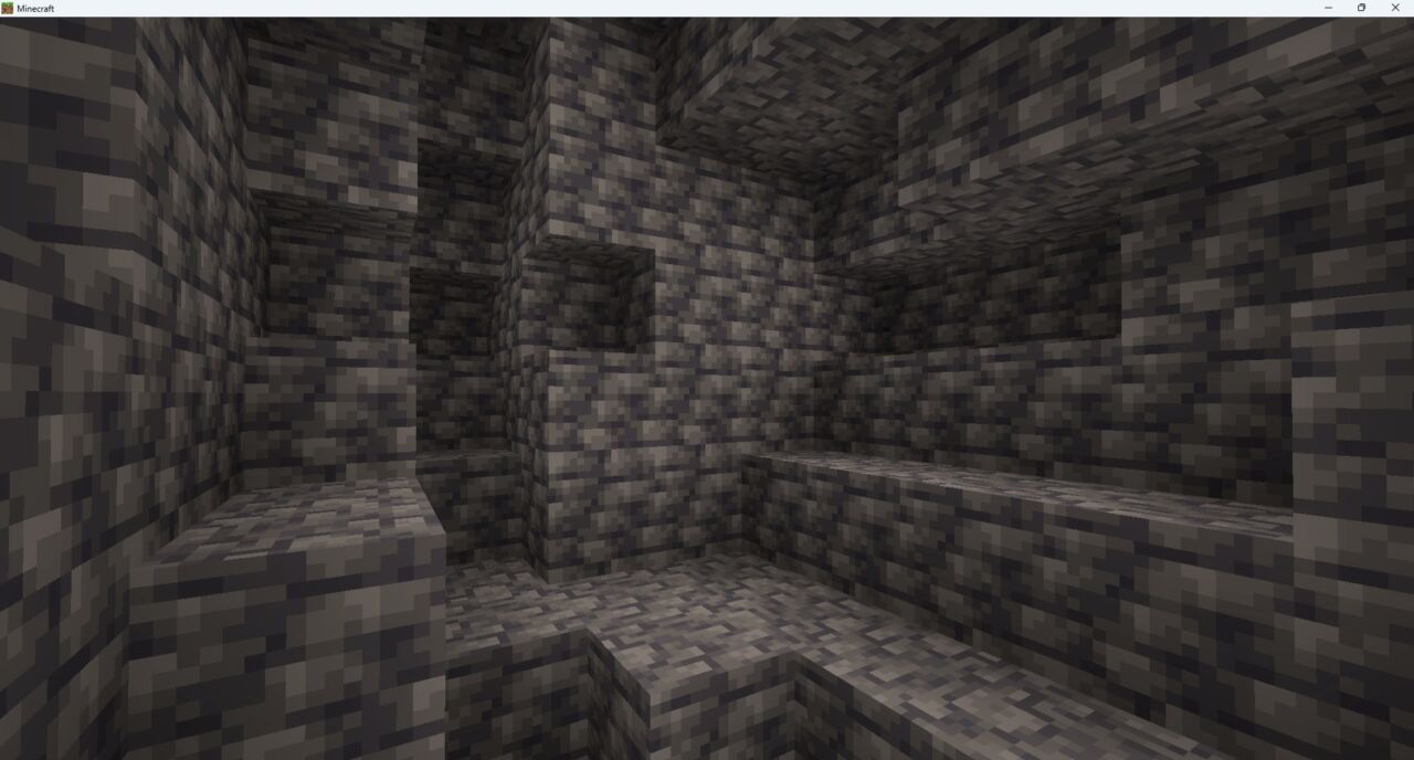 Night Vision Bedrock MCPEで暗視が付与されたサバイバル画面
