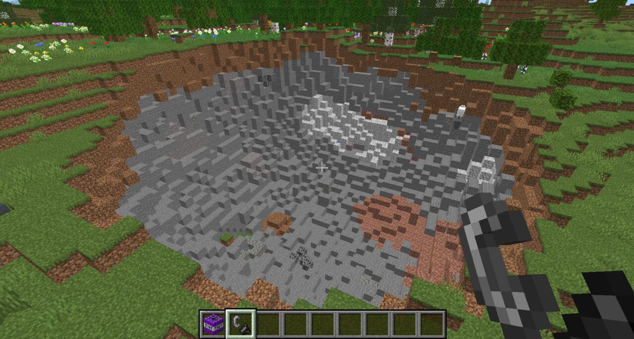 TNT Addonの爆発クレーター①