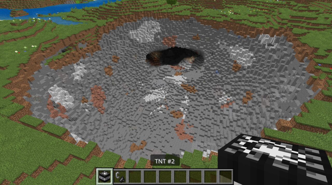 TNT Addonの爆発クレーター②
