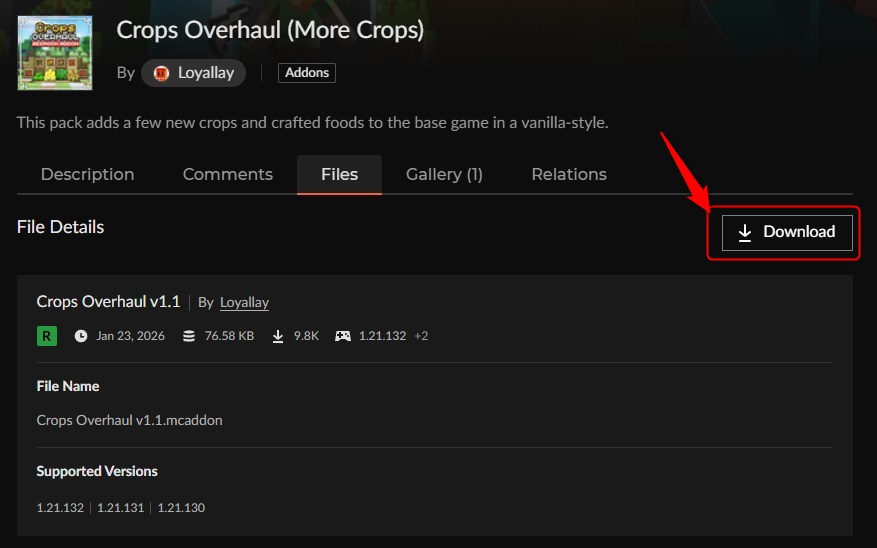 農業アドオン「Crops Overhaul」の入れ方2