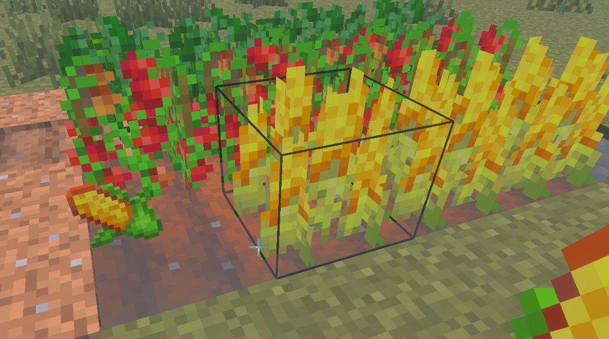 Crops Overhaulで追加される新作物のコーン畑