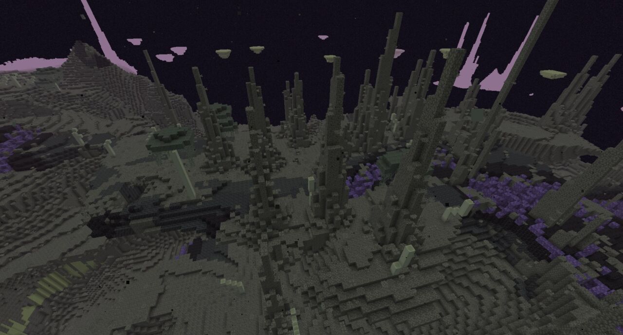 エンドMOD「Nullscape」の巨大なエンド地形