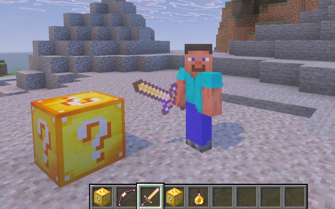 【マイクラ統合版】ラッキーブロックアドオン「Classic Lucky Block」
