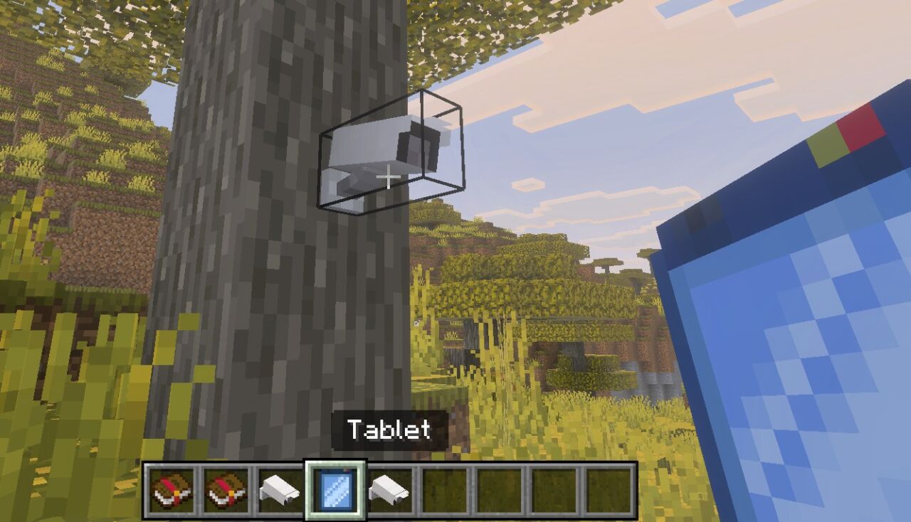 マイクラ統合版のセキュリティアドオンで設置した監視カメラ