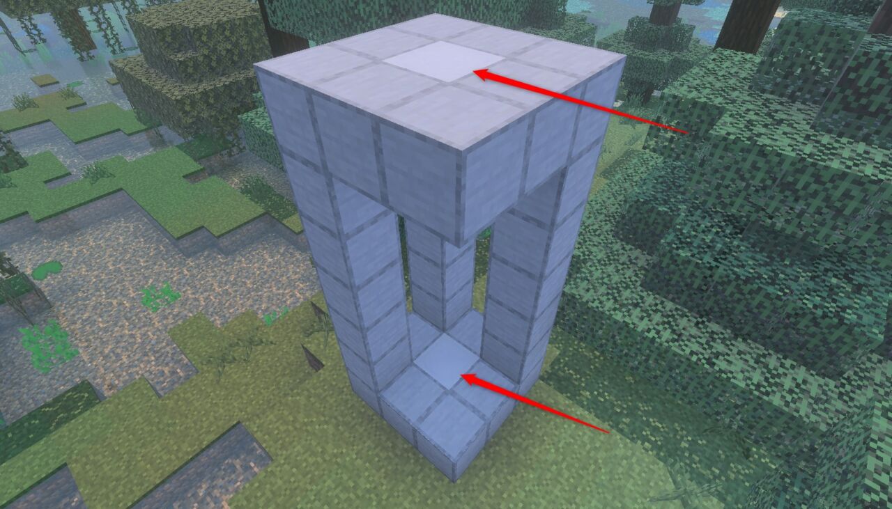上下の同じ列にOpenBlocks Elevatorを設置したようす