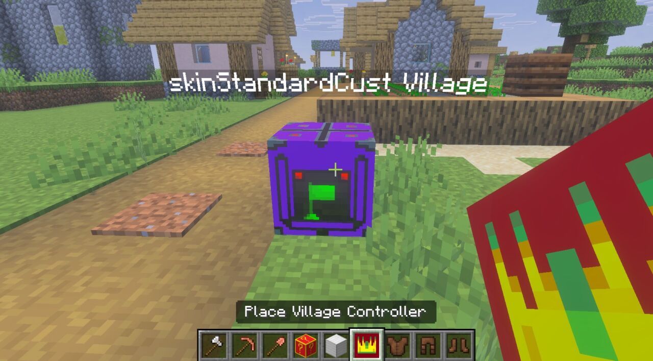 「Rule Villages」のビレッジコントローラーを置いて村を領地化する様子