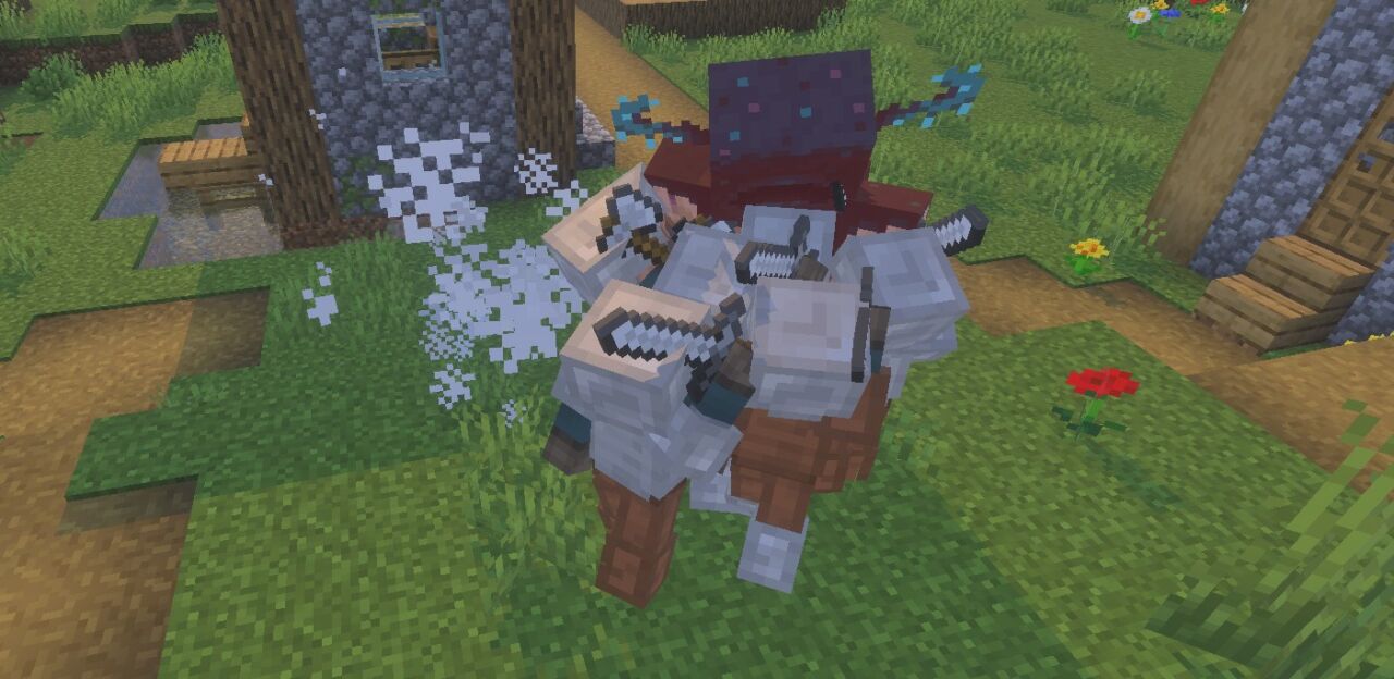 マイクラ統合版の村人アドオン「Rule Villages」で村を経営する様子