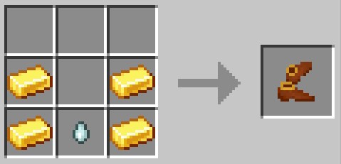 金のアーティファクトのブーツのクラフトレシピ