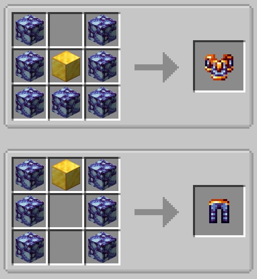 Lunar Stoneから作れる防具の装備画面