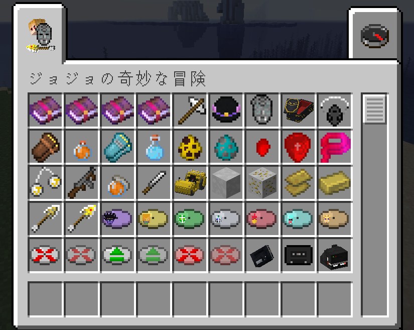 ジョジョMODで発現したスタンドとプレイヤー（マイクラJava版1.16.5）