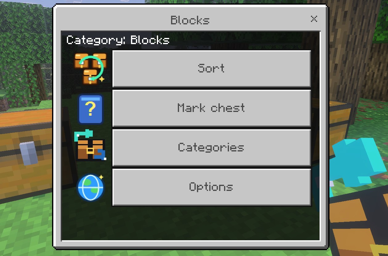 Chest Orderでカテゴリとエリアを設定してチェストを整理した結果