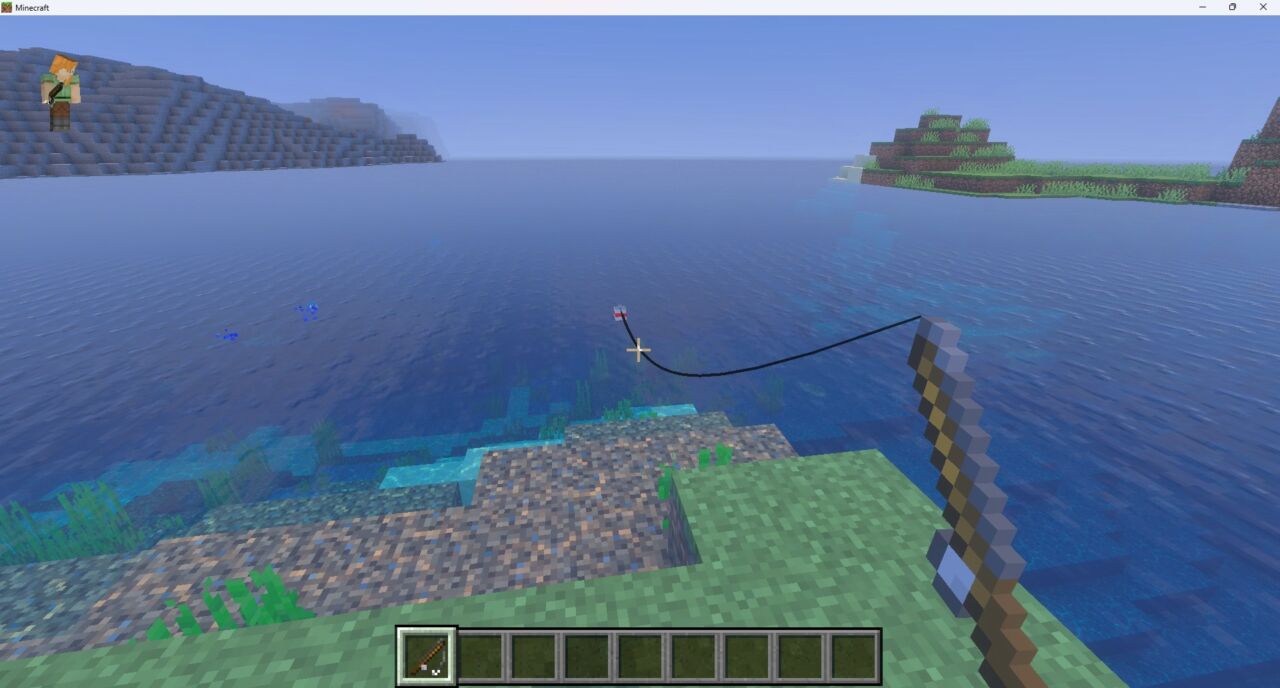 Actual Fishingで生きた魚を釣り上げた様子