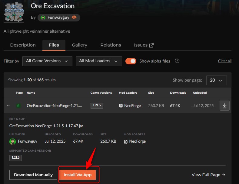 「Ore Excavation」をインストール