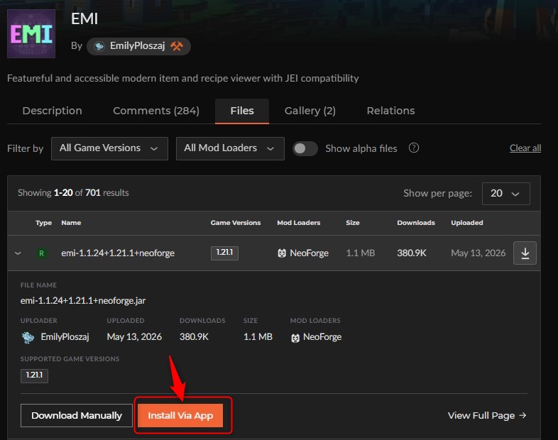 「EMI」をインストール
