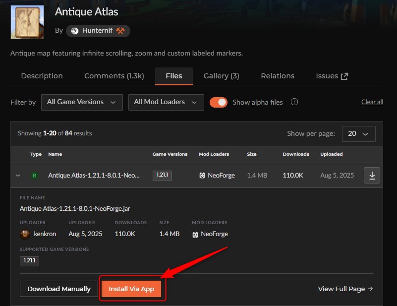 「Antique Atlas」をインストール
