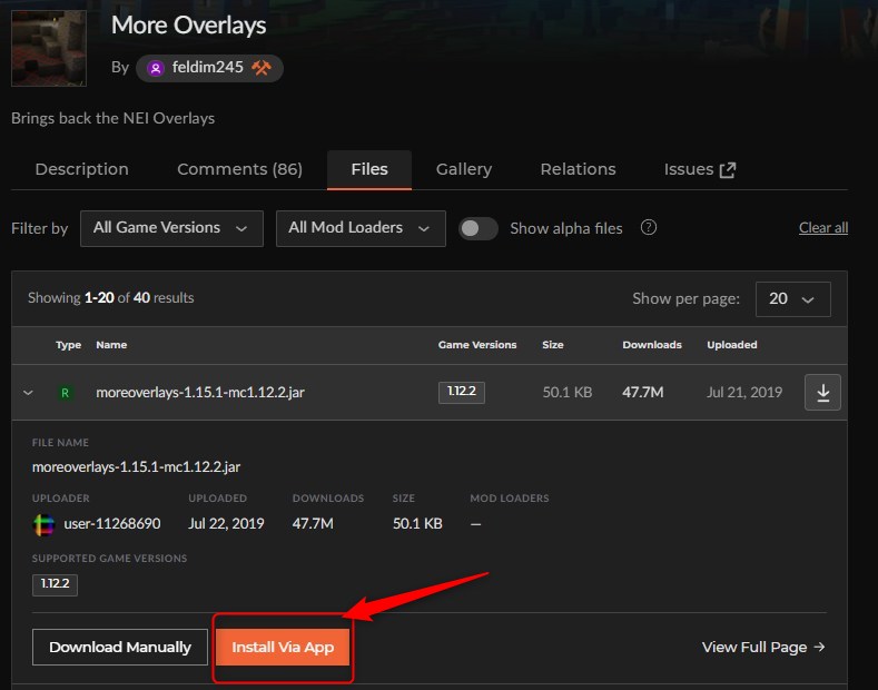 「More Overlays」をインストール