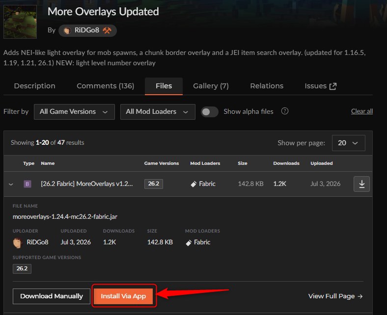 「More Overlays Updated」をインストール