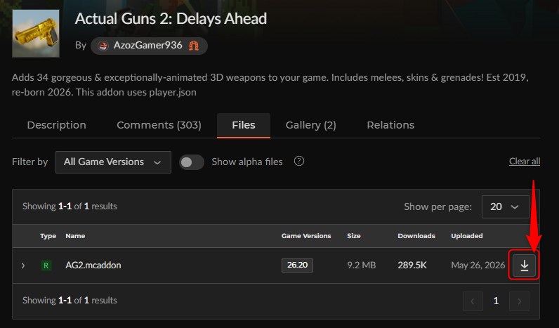 「Actual Guns 2」にアクセスして、ファイルをダウンロード