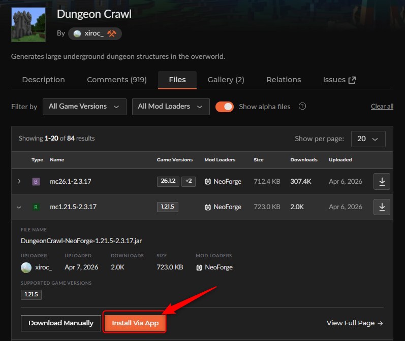 「Dungeon Crawl」をインストール